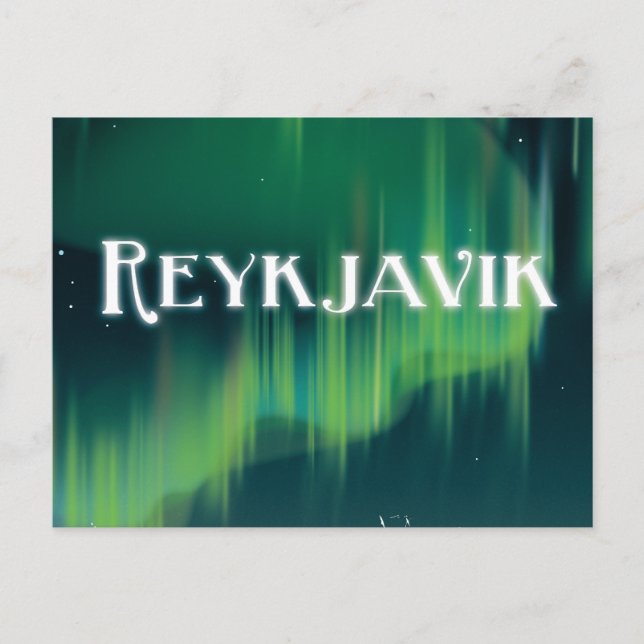 Reykjavik Vintage Resemaffisch Vykort (Framsida)