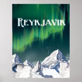 Reykjavik Vintage resor Poster