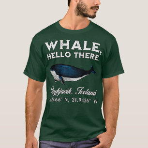 Reykjavk Island Whale Hej där koordinaterna Gif T Shirt