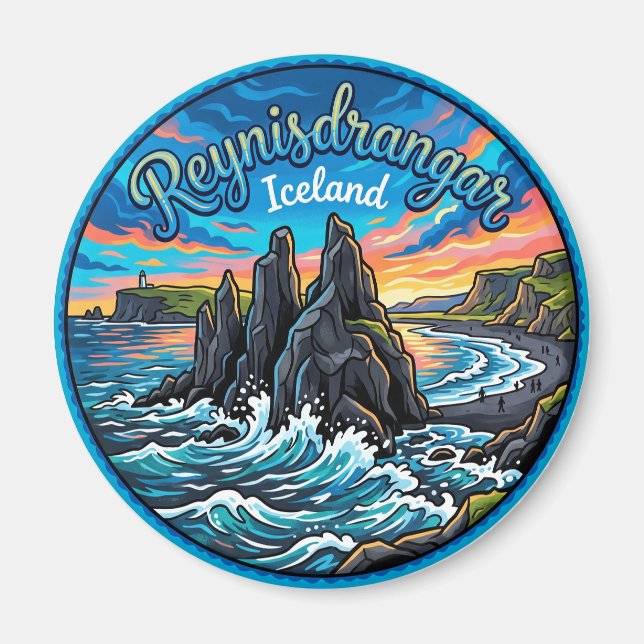 Reynisdrangar Island Magnet (Framsidan)