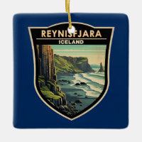 Reynisfjara Beach Island Travel Art Vintage