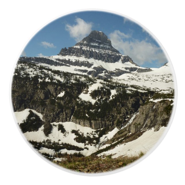 Reynolds Mountain från Logan Pass vid Glacier Park Knopp (Framsidan)