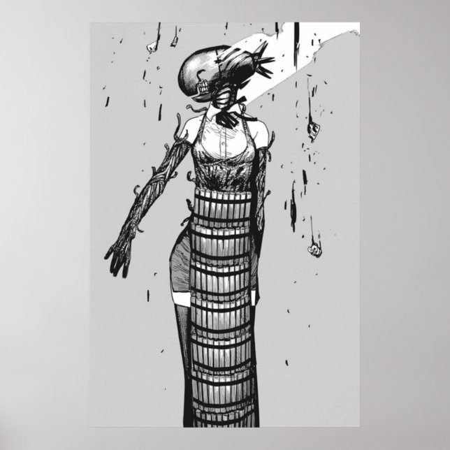 Reze Bomb Djävulen Chainszman Man Manga Poster (Framsidan)