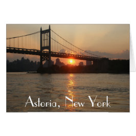 "RFK Bridge at Sunset" Astoria, NY Card Hälsningskort