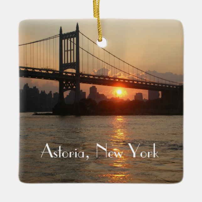 "RFK Bridge at Sunset" Astoria NY Ceramic Ornament (Framsida)