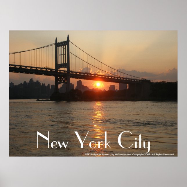 "RFK Bridge at Sunset" New York City Poster (Framsidan)