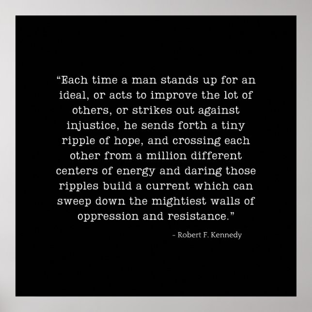RFK Ripple of Hope Quote Poster (Framsidan)