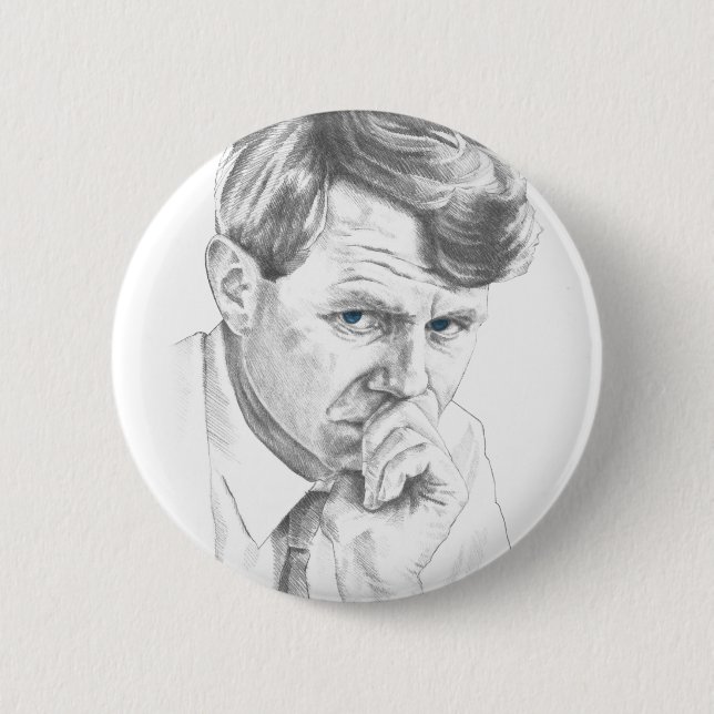 RFK: Robert Kennedy Pin Button Knapp (Framsida)