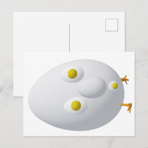 RG & RA Sällsam Ägg Karaktär Söt Design Vykort