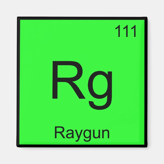 Rg - Raygun Kemiskt Elemente Symbol Rollig T-Shirt Magnet (Framsidan)