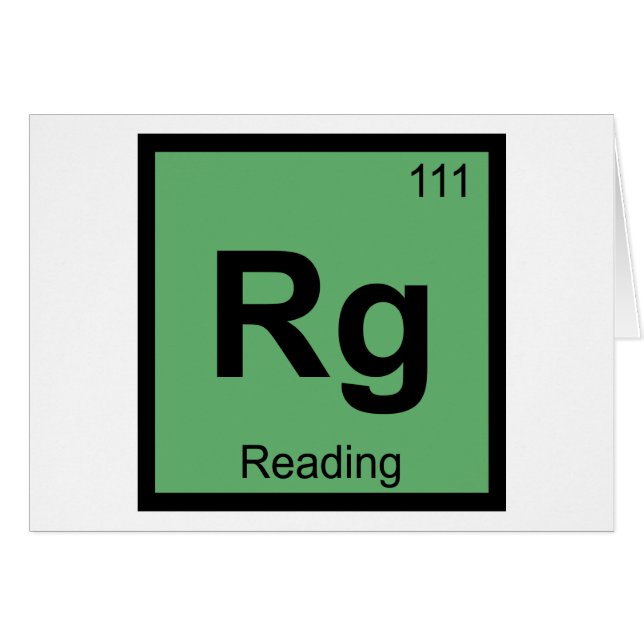 Rg - Reading Pennsylvania kemi periodiska systemet Hälsningskort (Framsidan Horizontal)