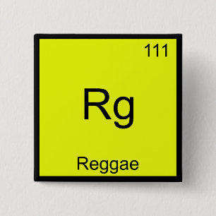 Rg - Reggae Rolig Kemiskt Elemente Symbol T-Shirt Knapp