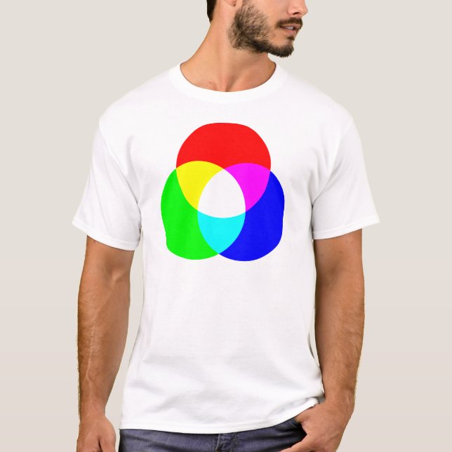 Rgb-färg modellerar tee (Framsida)