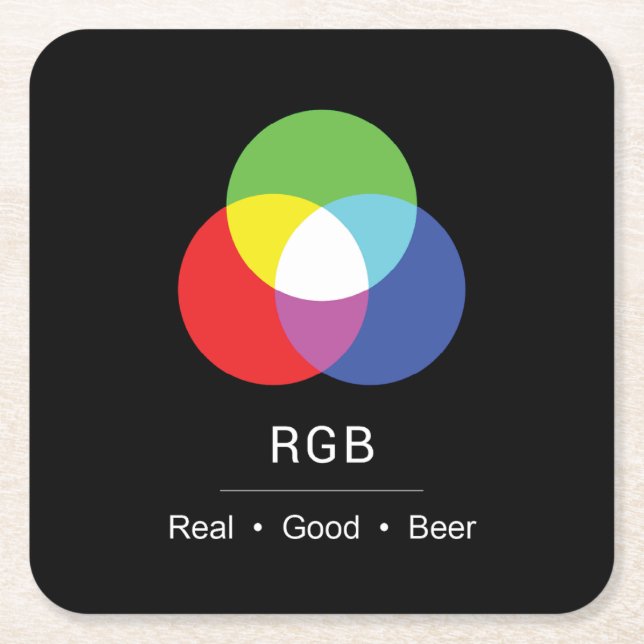 RGB Really Good Beer Designer's Coaster Underlägg Papper Kvadrat (Framsidan)