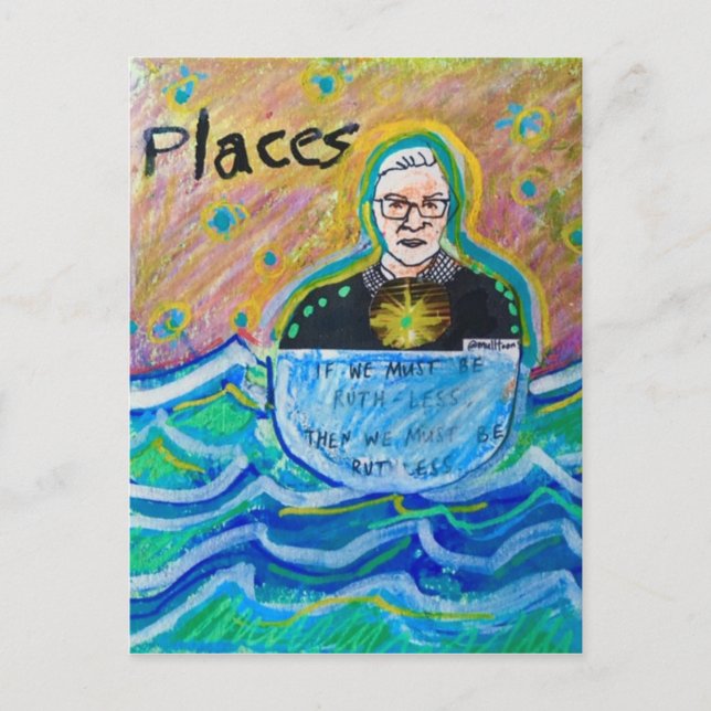 RGB Ruth Bader Ginsburg om vi måste vara Ruth less Vykort (Framsida)