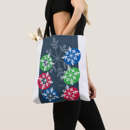 RGB Snowflakes on Gray Tygkasse