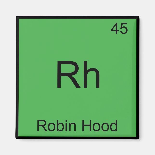 Rh - Robin Huva Funny Chemistry Inslag Symbol Tee Magnet (Framsidan)