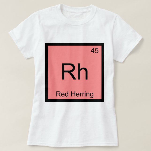 Rh - Röd Sill Kemiskt Elemente Symbol Rollig T Tröja (Design framsida)