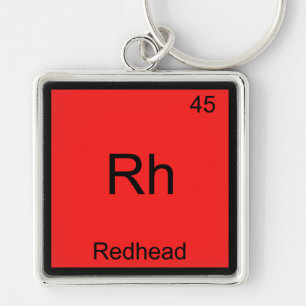 Rh - Rödhårig Funny Chemistry Inslag Symbol Tee Fyrkantig Silverfärgad Nyckelring
