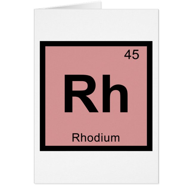 Rh - Rodium Kemi Periodiska Systemet Symbol Hälsningskort (Framsidan)