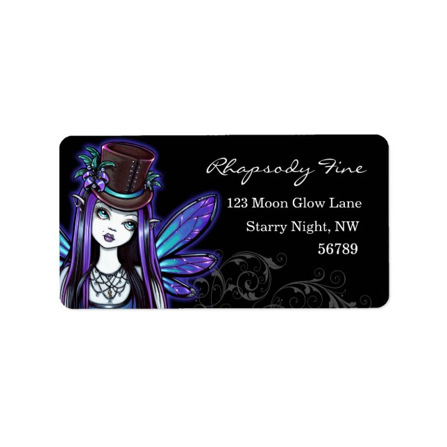 "Rhapsody" Gothic Absinthe Fairy Art-etiketter Adressetikett (Framsidan)