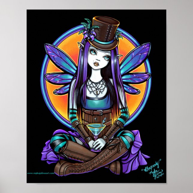 "Rhapsody" Gothic Absinthe Fairy Art Poster (Framsidan)