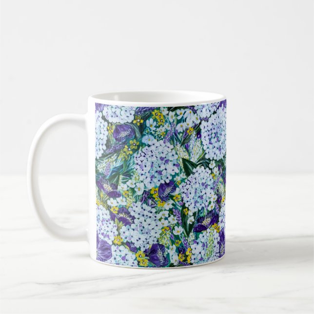 Rhapsody - Hydrangea och Poppy Blommigt Mugg (Vänster)