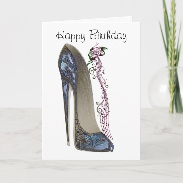 Rhapsody i Blue Stiletto Shoe Art Kort (Framsida)