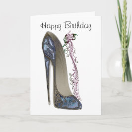 Rhapsody i Blue Stiletto Shoe Art Kort