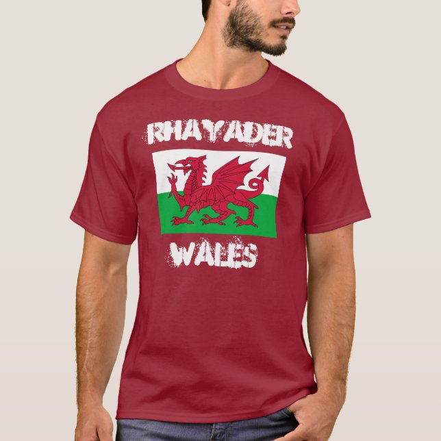 Rhayader, Wales med Welsh flagga Tröja (Framsida)