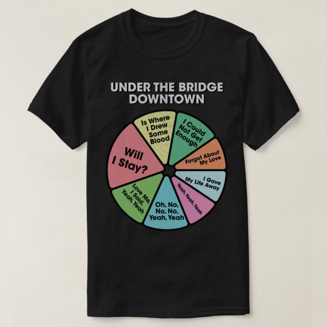 RHCP under Bridge - 90&x27;s Music Retro Lyric T Shirt (Design framsida)