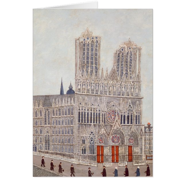 Rheims domkyrka, c.1923 hälsningskort (Framsidan)