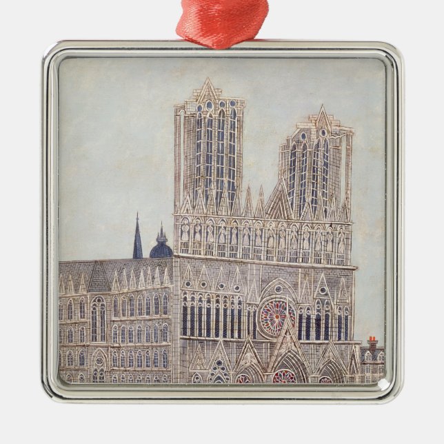 Rheims domkyrka, c.1923 julgransprydnad metall (Framsidan)