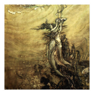 “Rheinens sirener” av Arthur Rackham Fototryck