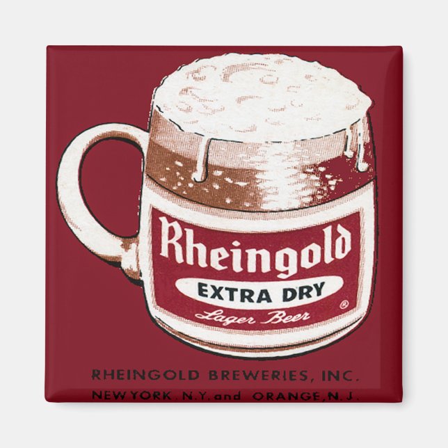 Rheingold Extra Dry Lager Beer Fridge Magnet (Framsidan)