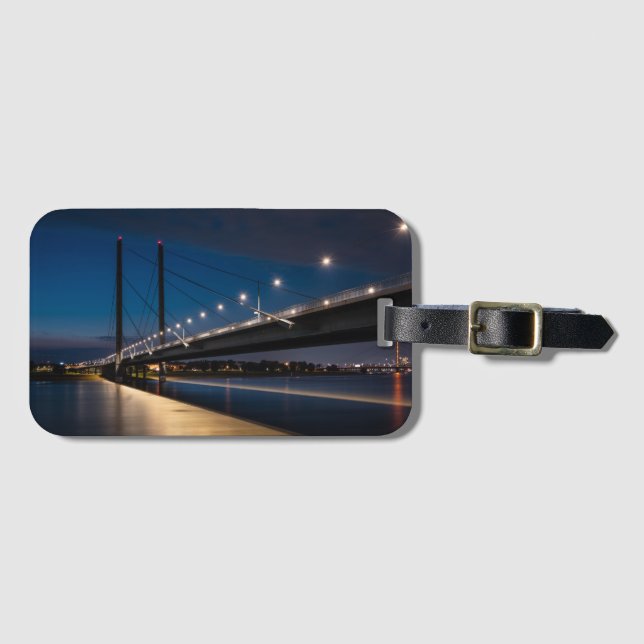 Rheinkniebrücke Dusseldorf, Tyskland Bagagebricka (Framsida horisontal)