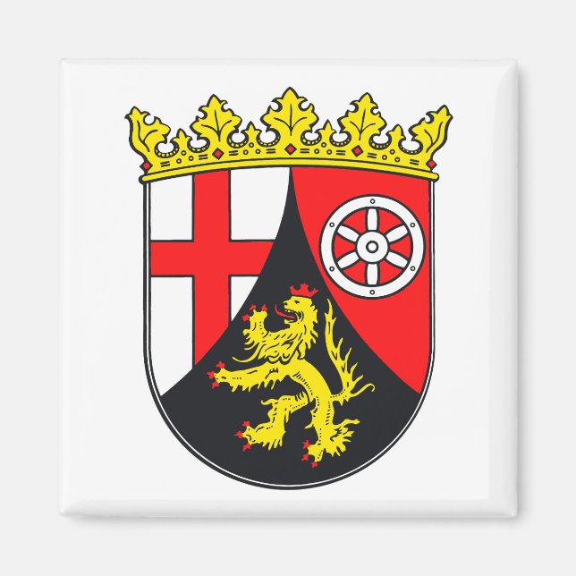 Rheinland-Pfalz Wappen Magnet (Framsidan)