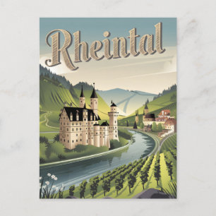 Rheintal Rhine Valley Tyskland Vykort