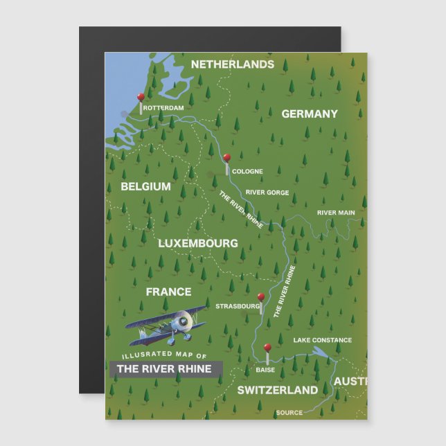 Rhen-retro-färden karta. (Fram/baksida)