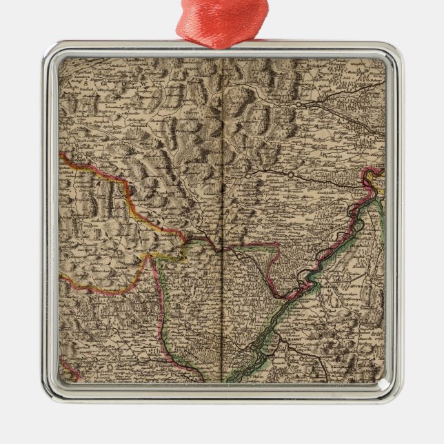 Rhendalen Valley i Tysklandare och Frankrike Julgransprydnad Metall (Framsidan)