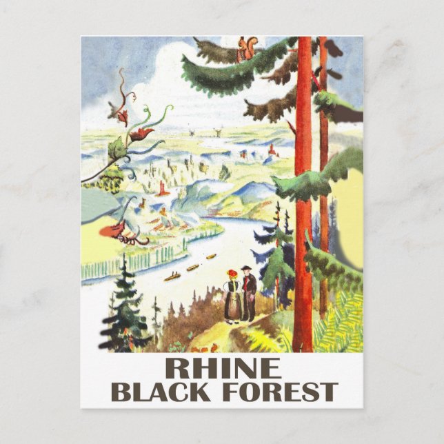 Rhenfloden, Svarta skogen, Tyskland. Resor från fö Vykort (Framsida)