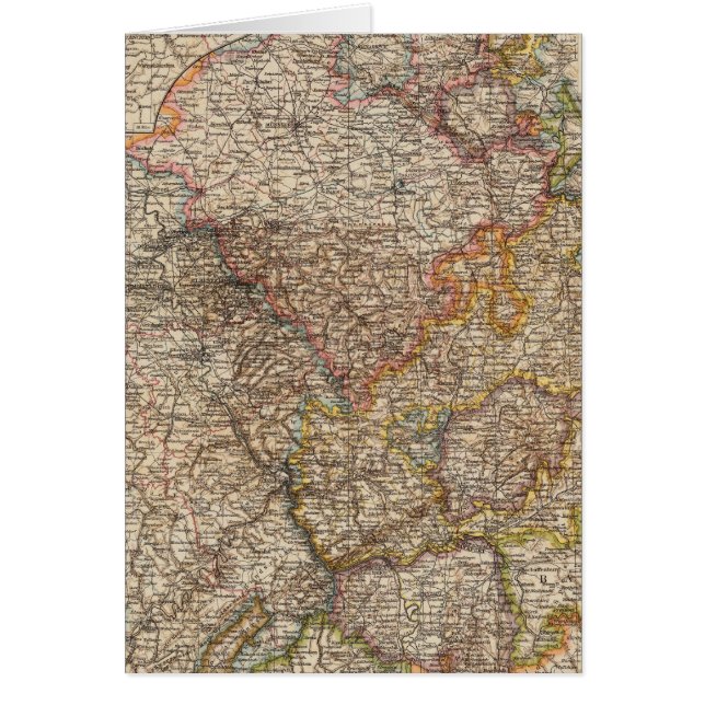 Rhenish Prussia, Westphalia, HesseNassau Hälsningskort (Framsidan)