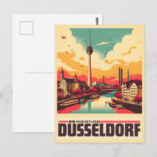 Rhenstornet Düsseldorf Rheinturm tyskt present Vykort