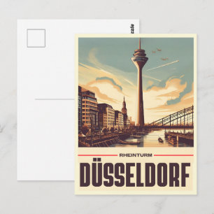 Rhenstornet Düsseldorf Rheinturm tyskt present Vykort