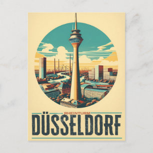 Rhenstornet Düsseldorf Rheinturm tyskt present Vykort