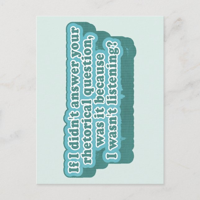 Rhetoriska frågor Funny Grammar Vykort (Framsida)