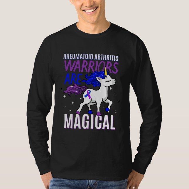Rheumatoid Arthritis Warrior Magical Unicorn Purpl T Shirt (Framsida)