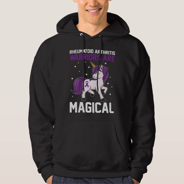 Rheumatoid Arthritis Warriors Are Magical Awarenes Hoodie (Framsida)