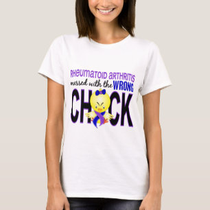 Rheumatoid artrit röra med den fla chicken t-shirt