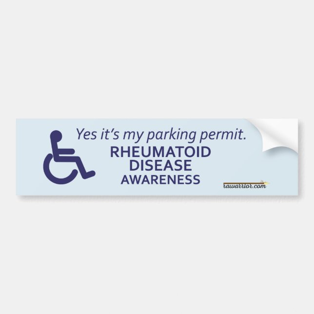 Rheumatoid artritmedvetenhet - handikapp bildekal (Framsidan)